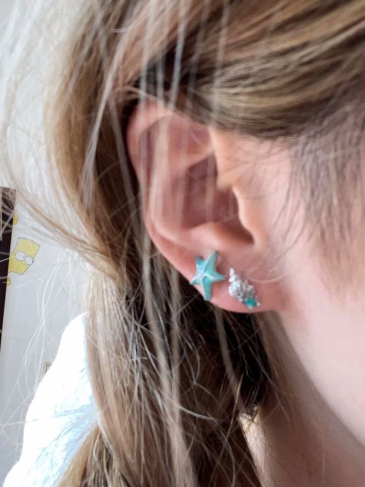 Stud Starfish Asymmetrical Alloy Earring