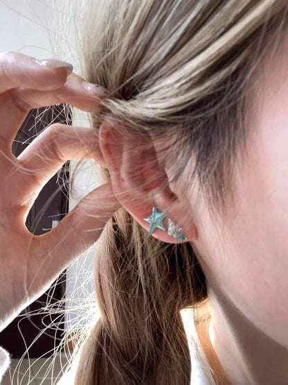 Stud Starfish Asymmetrical Alloy Earring