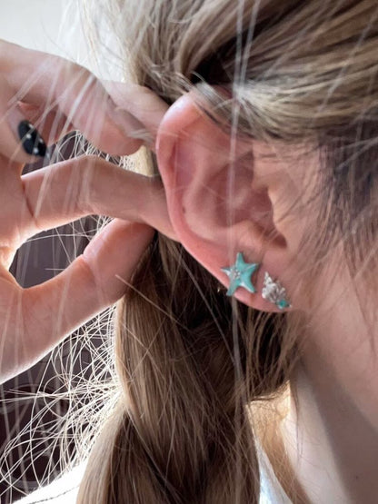 Stud Starfish Asymmetrical Alloy Earring