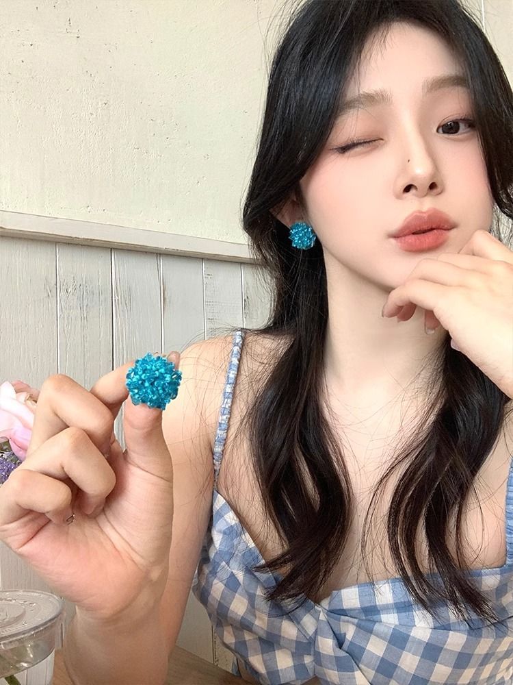 Rhinestone Earring Alloy Stud