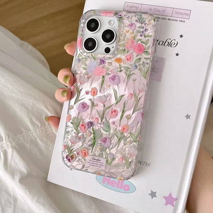 / Floral Case Set Strap Phone
