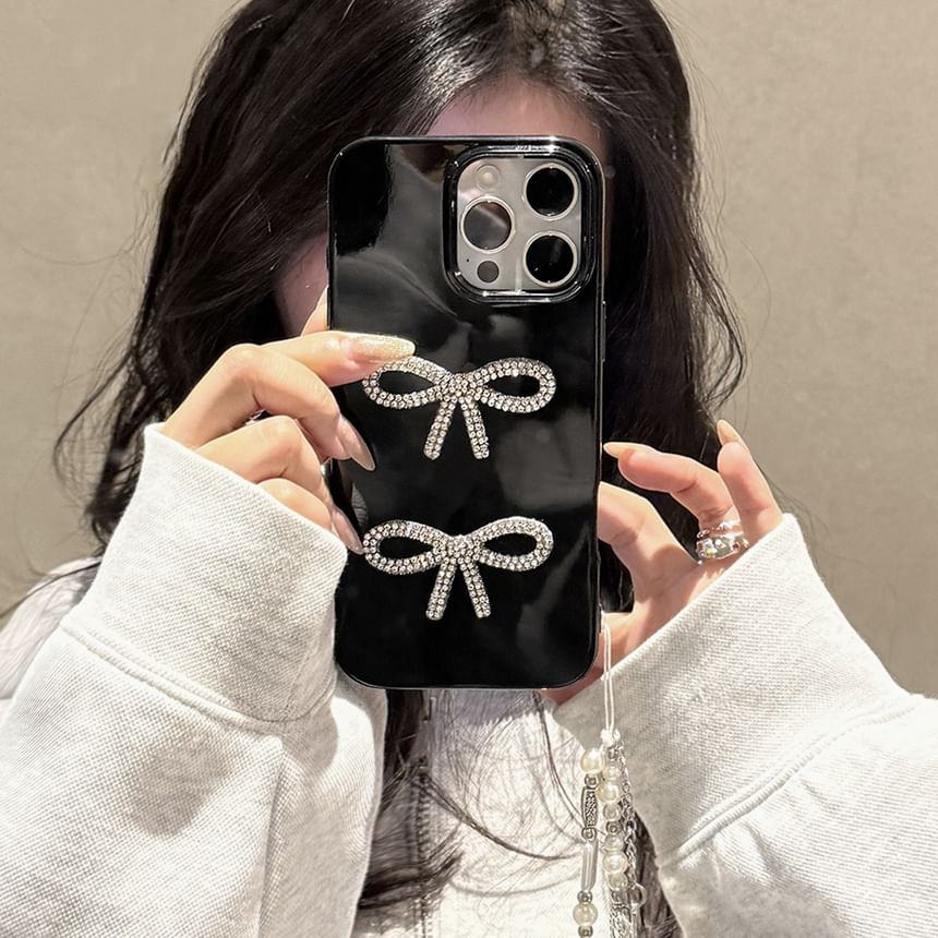 Case Rhinestone Phone Bow