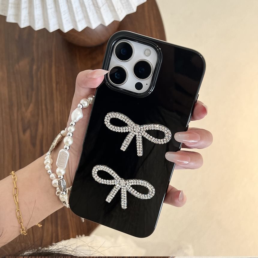 Case Rhinestone Phone Bow