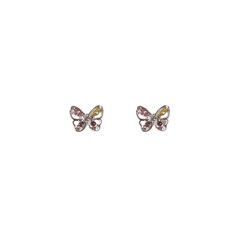 Stud Earring CZ 925 Butterfly Sterling Silver