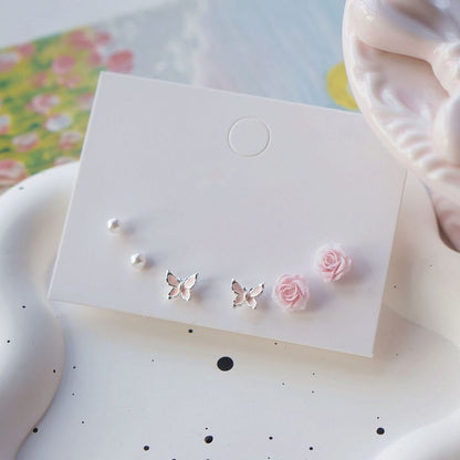 Earring Sterling Stud of 925 Set Silver 6: