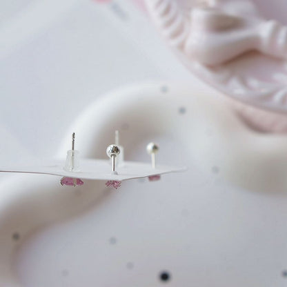 Set of Stud 4: Earring Sterling Silver 925 CZ