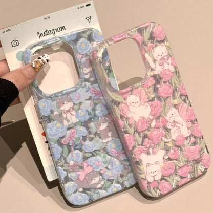 Floral Case Cat Phone