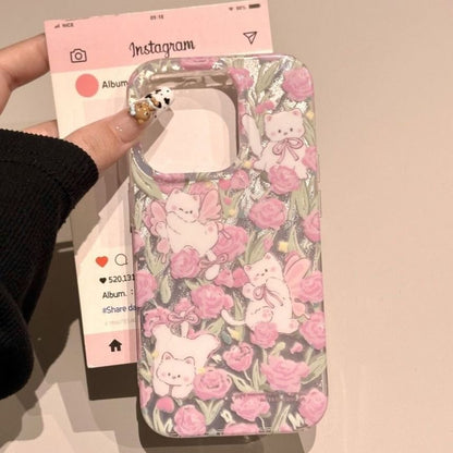 Floral Case Cat Phone