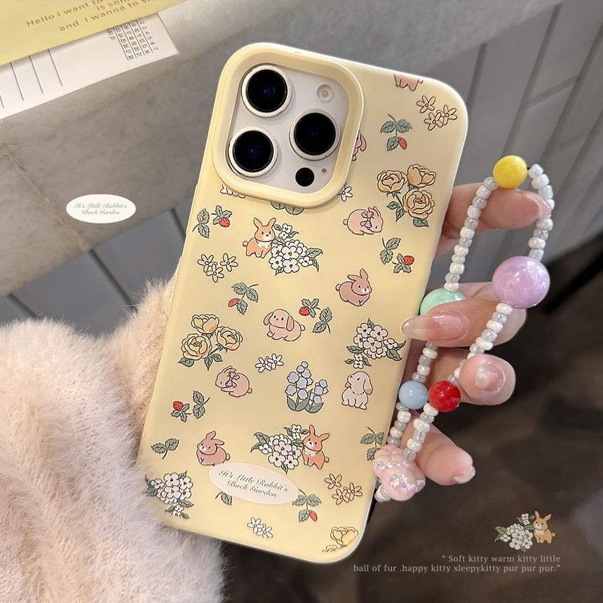 Strap / Phone Case Bead Rabbit Print Set