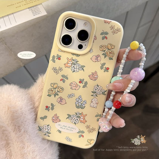 Strap / Phone Case Bead Rabbit Print Set