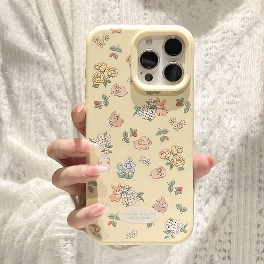 Strap / Phone Case Bead Rabbit Print Set