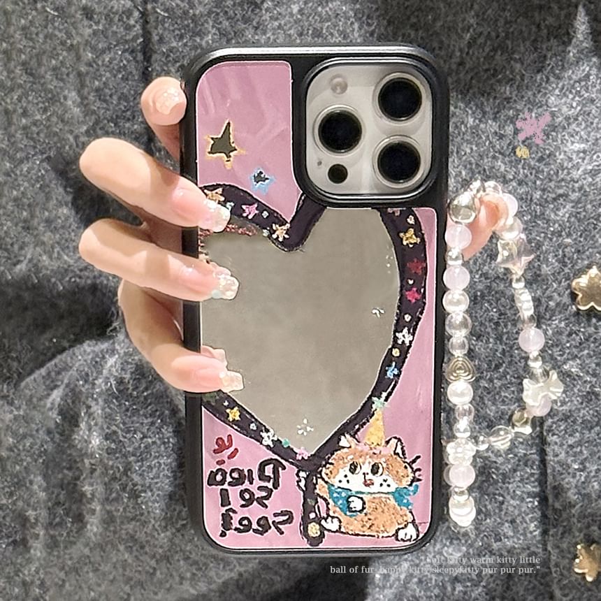 Case Shape Strap Bead Heart Phone Star Set / Mirror