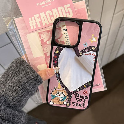 Case Shape Strap Bead Heart Phone Star Set / Mirror