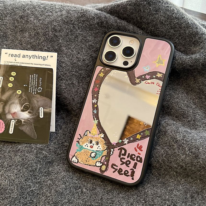 Case Shape Strap Bead Heart Phone Star Set / Mirror