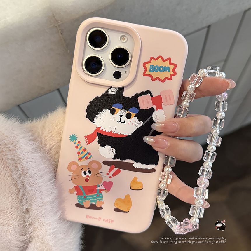 Cartoon Case Bead / Strap Phone Set Print