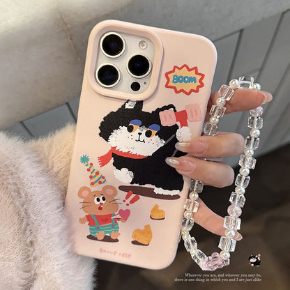Cartoon Case Bead / Strap Phone Set Print