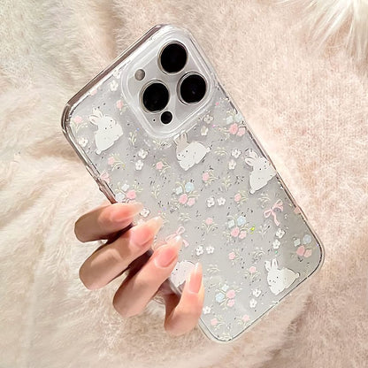 Print Rabbit Bead Phone Set Case / Strap