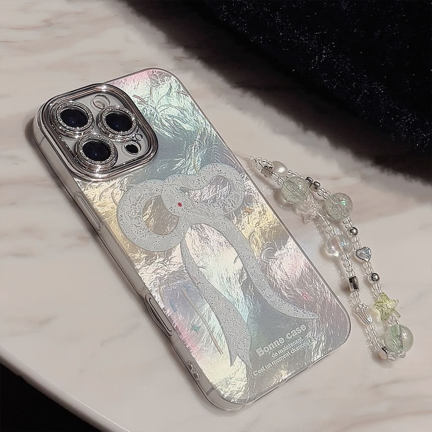 / Case Bead Strap Print Phone Set Snake