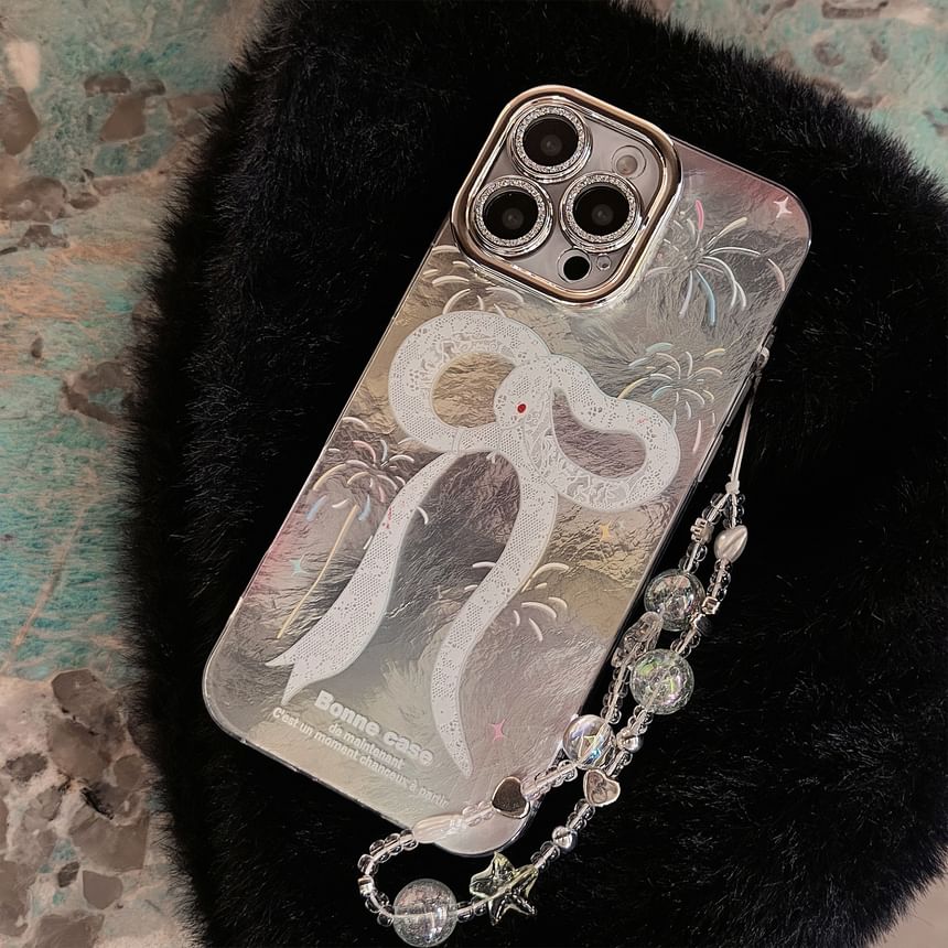 / Case Bead Strap Print Phone Set Snake