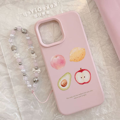 Set / Bead Phone Fruit Case Strap Print