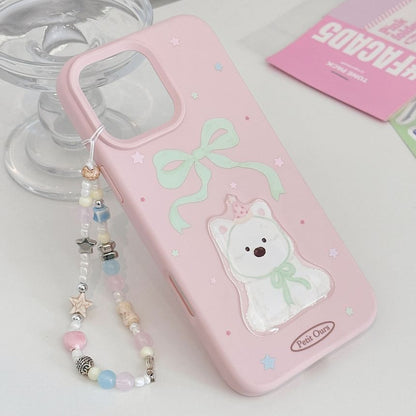 Case Strap Set Print Bead Dog Phone /
