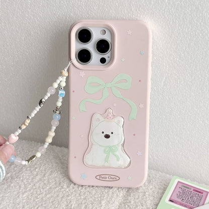 Case Strap Set Print Bead Dog Phone /