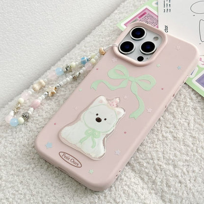 Case Strap Set Print Bead Dog Phone /