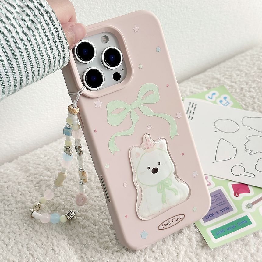Case Strap Set Print Bead Dog Phone /