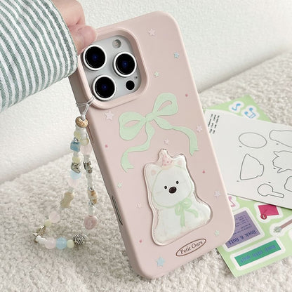 Case Strap Set Print Bead Dog Phone /