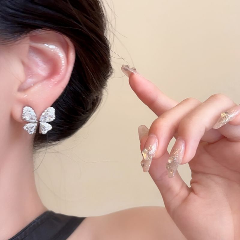 Rhinestone Butterfly Stud Earring