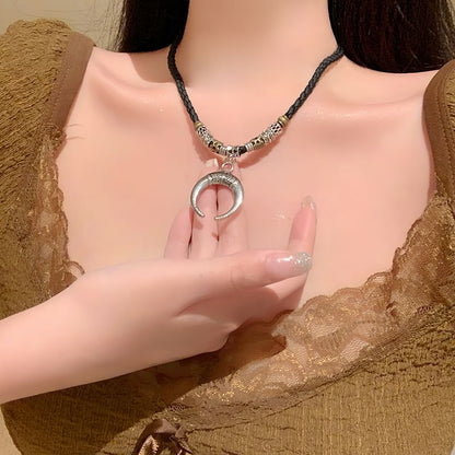 Pendant Necklace Moon Crescent