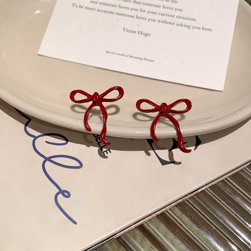 Sterling Silver Stud Bowknot 925 Earring