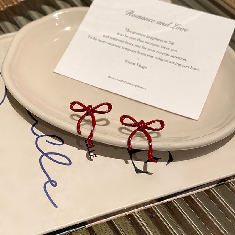 Sterling Silver Stud Bowknot 925 Earring