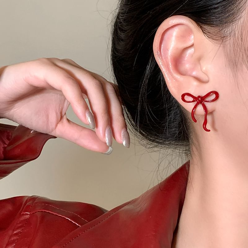 Sterling Silver Stud Bowknot 925 Earring