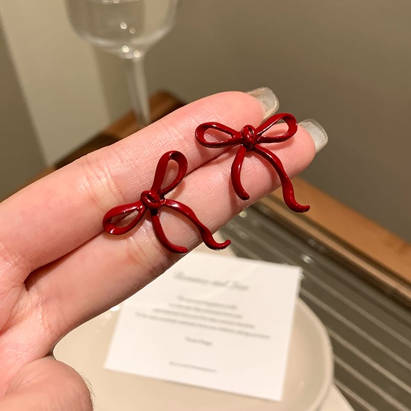 Sterling Silver Stud Bowknot 925 Earring