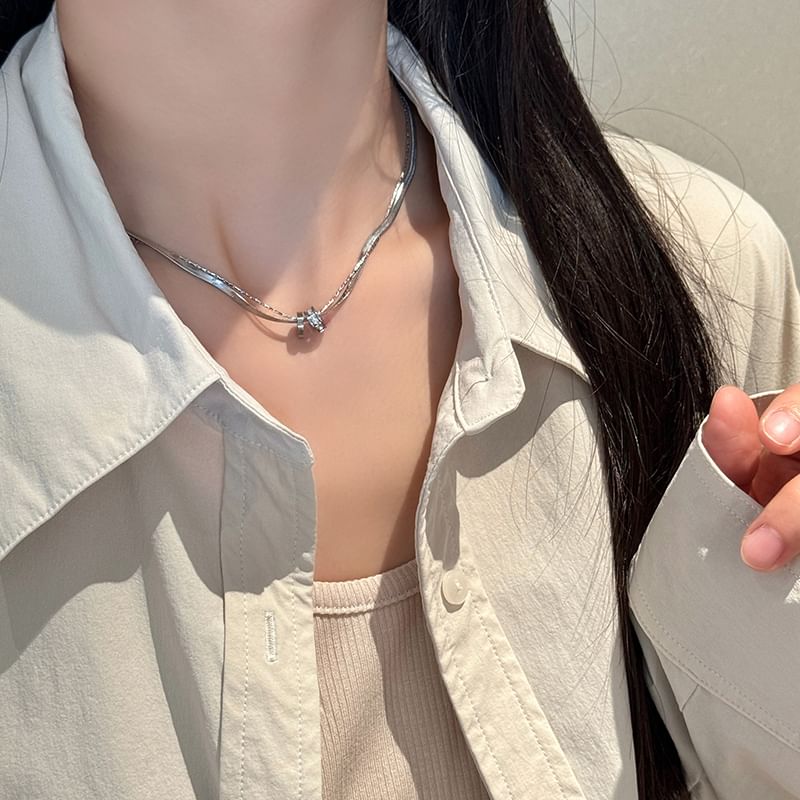 Snake Necklace Chain Pendant Circle