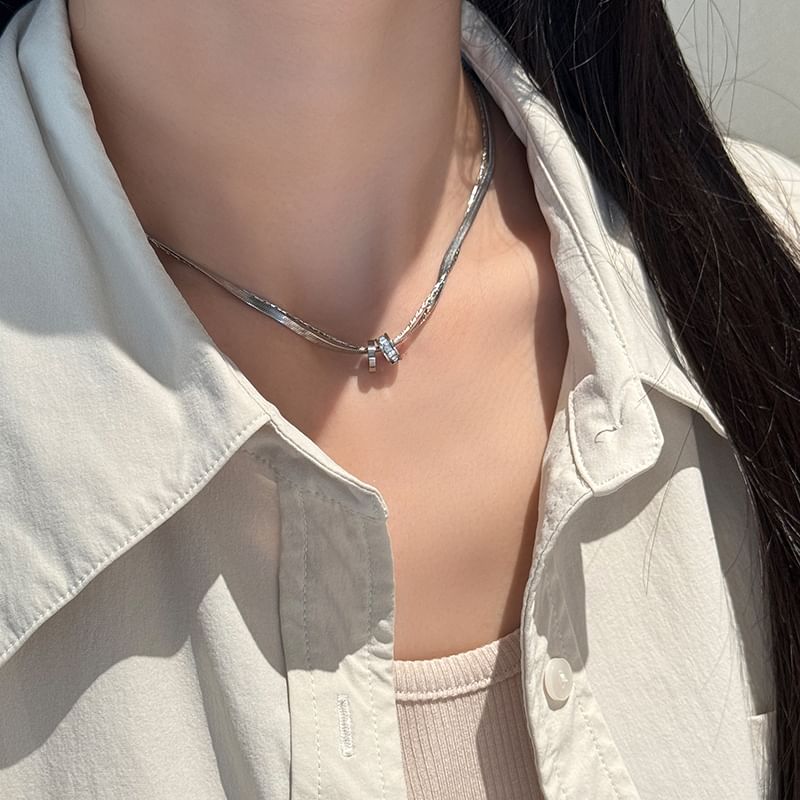 Snake Necklace Chain Pendant Circle