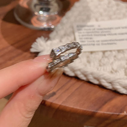 Rhinestone Snake Open Ring