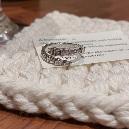 Rhinestone Snake Open Ring