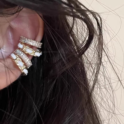 Layered Rhinestone Alloy Cuff Ear