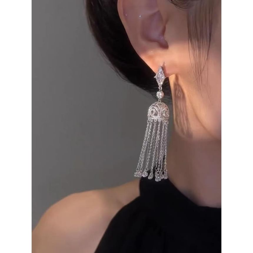 Alloy Fringed Rhinestone Earring