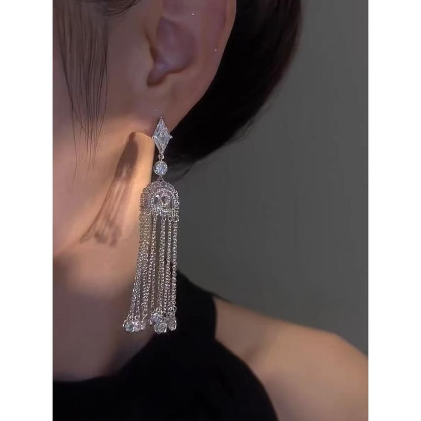 Alloy Fringed Rhinestone Earring