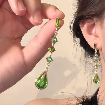 Earring Alloy Faux Crystal Dangle Droplet