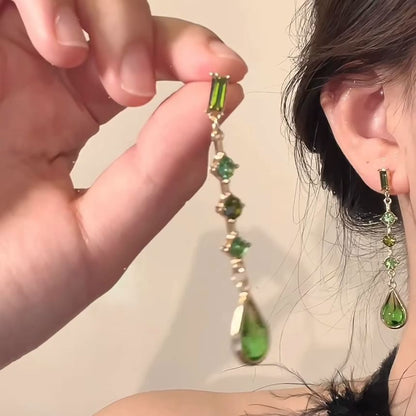 Earring Alloy Faux Crystal Dangle Droplet