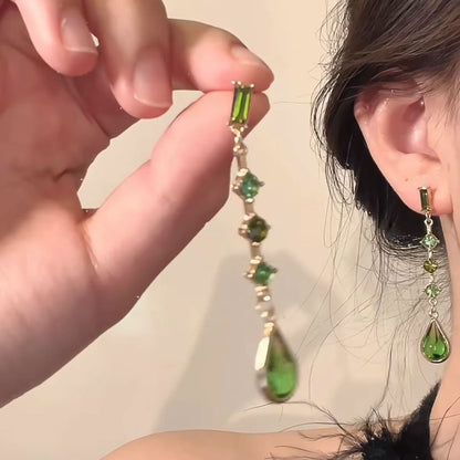 Earring Alloy Faux Crystal Dangle Droplet