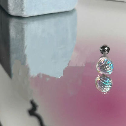 Shell Set Stud Heart Rhinestone Alloy of Wand / Earring 3: