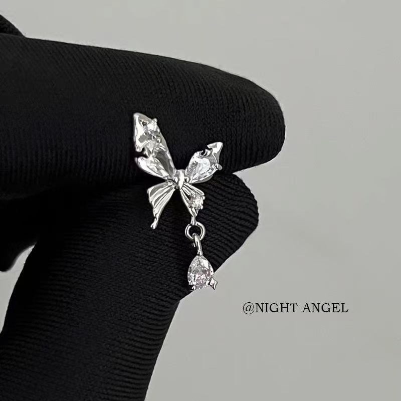 Butterfly Alloy Drop Rhinestone Earring