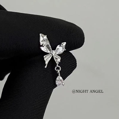 Butterfly Alloy Drop Rhinestone Earring