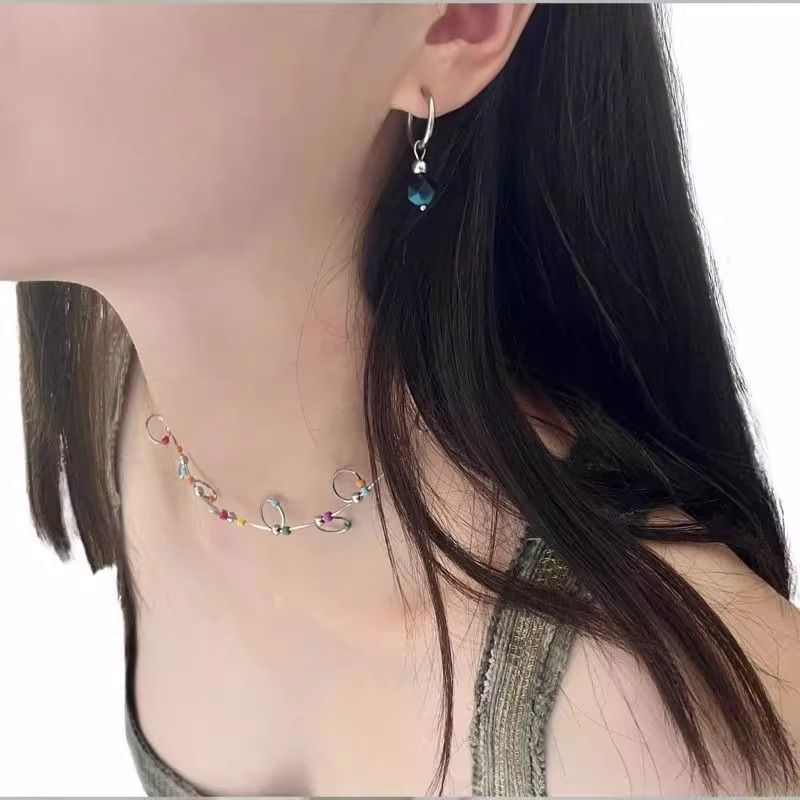 Gemstone Faux Drop Earring Alloy