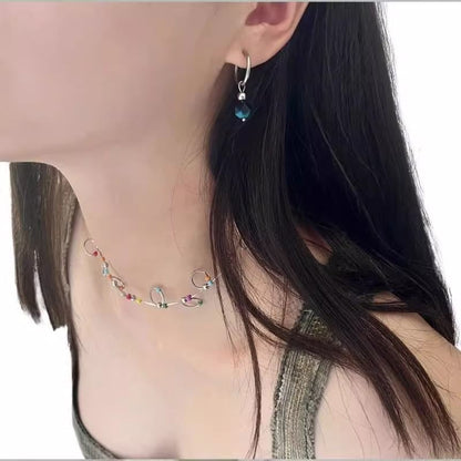 Gemstone Faux Drop Earring Alloy